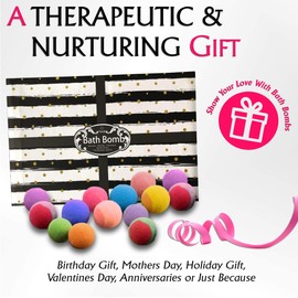 Fathers Day Bath Bomb Gift Set for Men. 24 Luxury Bath Bombs Individually Wrapped Bulk Moisturizing Organic Bath Fizzies for Women, Men Kids! Best Bath Spa Set for Dad & Teens! Gifts for Him