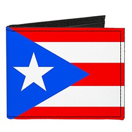 Buckle-Down Canvas Bi-fold Wallet-Puerto Rico Flag, Multicolor, One Size