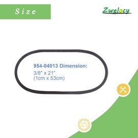 Zwelocy 954-04013 Auger Belt，754-04013 Kevlar Replacement Belt, 1 Band, Aramid，Compatible with Compact Snowthrowers 2007 and Newer（3/8" X 21"）
