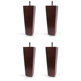 6" Solid Wood Furniture Sofa/Chair/Ottoman Tapered Leg Dark Walnut Finish - Set of 4 Legs