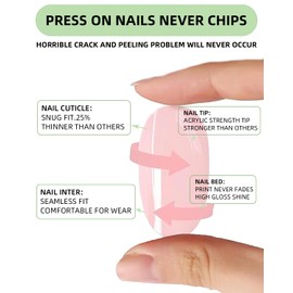 KGDUYC 24 Pieces Soft Gel Nail Tips, Ombre Pink Press-On Nails, Short, Medium, Square, for Sticking Nails, White and Pink, Artificial Nails for French Manicure