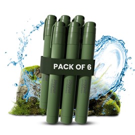 Portable Outdoor Water Filter - 99.9999% Bacteria & Viruses Removes - Lightweight & Compact for Camping, Hiking, Survival - High Performance Filter for Clean Drinking Water (Green x 6)