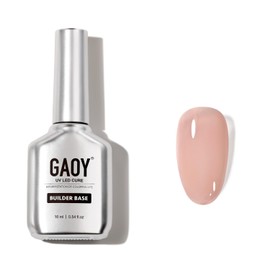 GAOY 16ml Rubber Base Gel, Jelly Builder Base Nail Gel Nude Sheer Pink, 3-in-1 Soak Off Nail Strengthener UV Light Cure, 01 Lush Nude