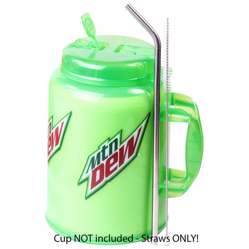 2 JUMBO 14" Stainless Steel Straws 100 oz HUGE SUPER