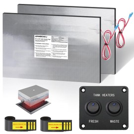 RV Holding Tank Heater Pad with Automatic Thermostat&Switch, 2PCS 12/13.5V RV Tank Heater Pad 12"x18" for Camper/Trailer/Motorhome/Marine,Use with Up to 50 Gallons Grey Fresh Black Water