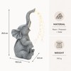 Solar Elephant Garden Statue with LED String Lights – Resin