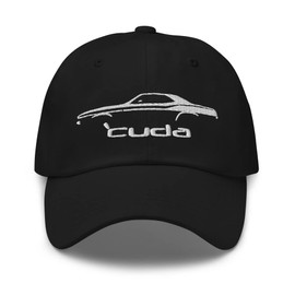 1972 Cuda Barracuda Muscle Car Silhouette Classic Car Owner Dad hat Black