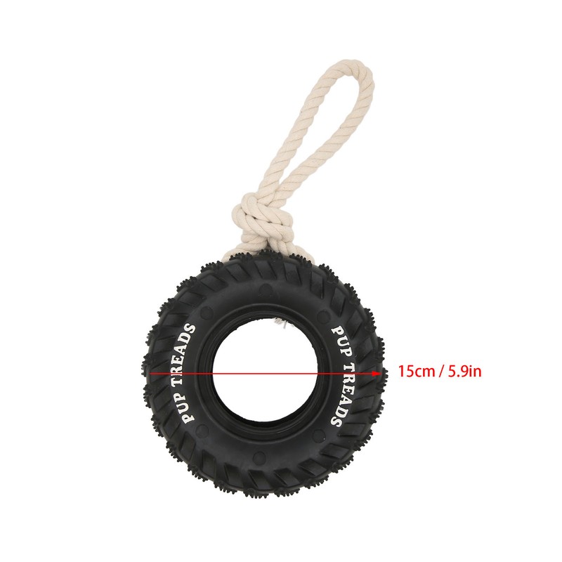 Dog Tire Chewing Toy Bite Resistant Treat Dispensing Rubber Aggressive