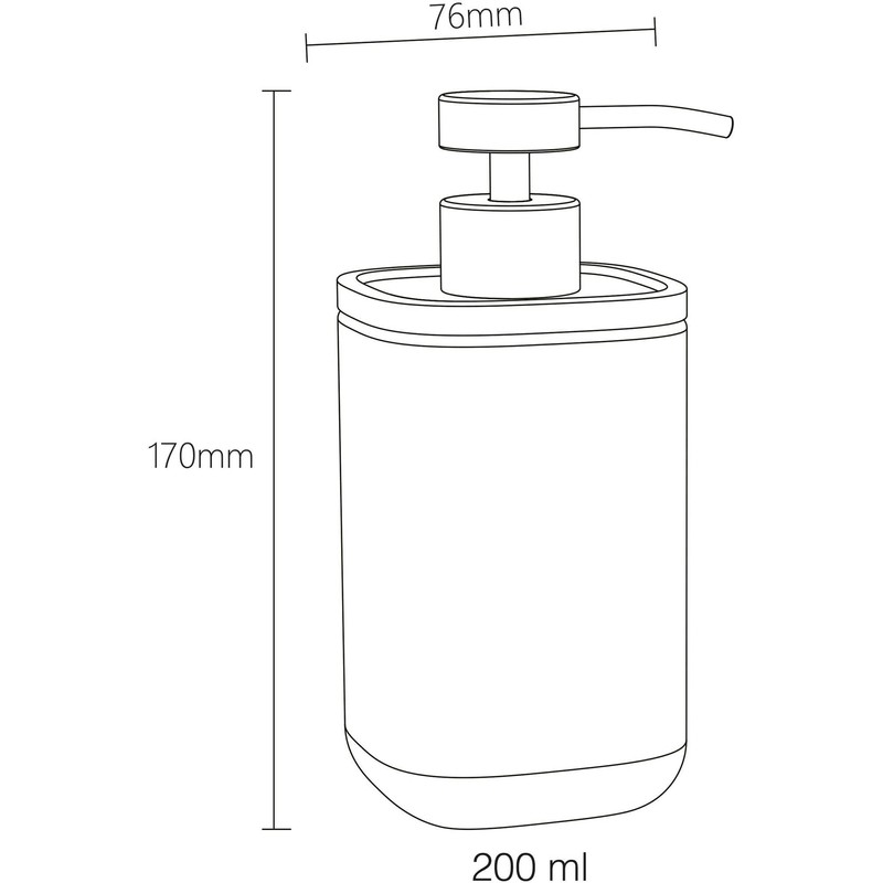 Sealskin Mind Soap Dispenser 200ml Cement Wood Detail Black
