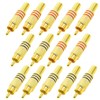 BRIEFCEC Gold Plated RCA Connectors, Male RCA Audio-Video Adapters for