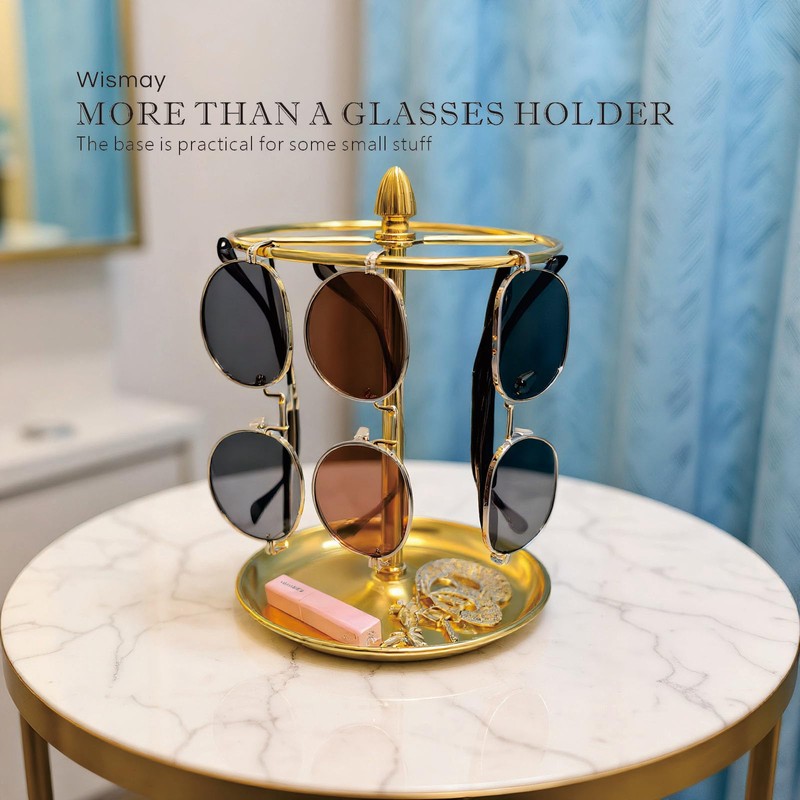 Sunglasses Organizer, Glasses Display Stand for 12 Pairs, Base Storage