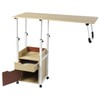 HANGKAI Overbed Table w/Wheels,Movable Bedside Table, 27.56-34.65in Height Adjustable Over