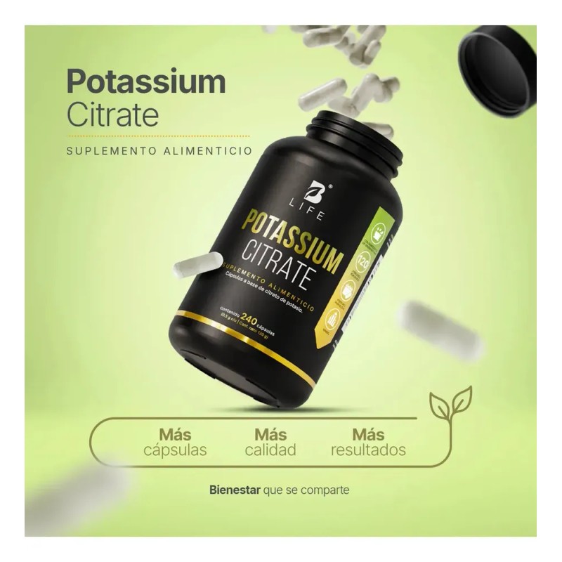 Citrato De Potasio De 240 Cápsulas B Life Sin Sabor