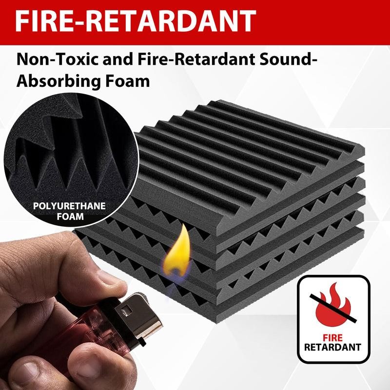 12pcs-96pcs Black Soundproof Wall Pad , 12"X12"X1" Acoustic Foam Panel