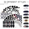 20 Sheets 280 Pieces Black Nail Wraps Self Adhesive Full