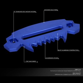 DNA Motoring HITCH-ALU-003-BL 10" Aluminum Hawse Fairlead for Synthetic Winch Rope Lead Guide,Blue