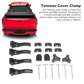 Tri-fold Truck Bed Tonneau Cover Universal Replacement Parts Rear Front Clamp Aluminium Fit for Hard Tri Fold Tonneau Cover, Black