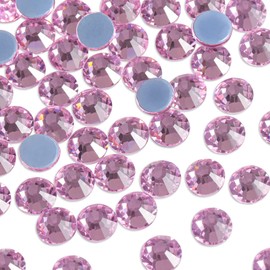 Beadsland Hotfix Rhinestones, 1440pcs Flatback Crystal Rhinestones for Crafts Clothes DIY Decorations, Light Pink, SS20, 4.6-4.8mm