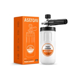 AstroAI Wide Neck Foam Cannon, with 1/4 Inch Quick Connector Plug to Pressure Washer, 1.0mm Orifice,1 Liter Capacity, Orange Lable