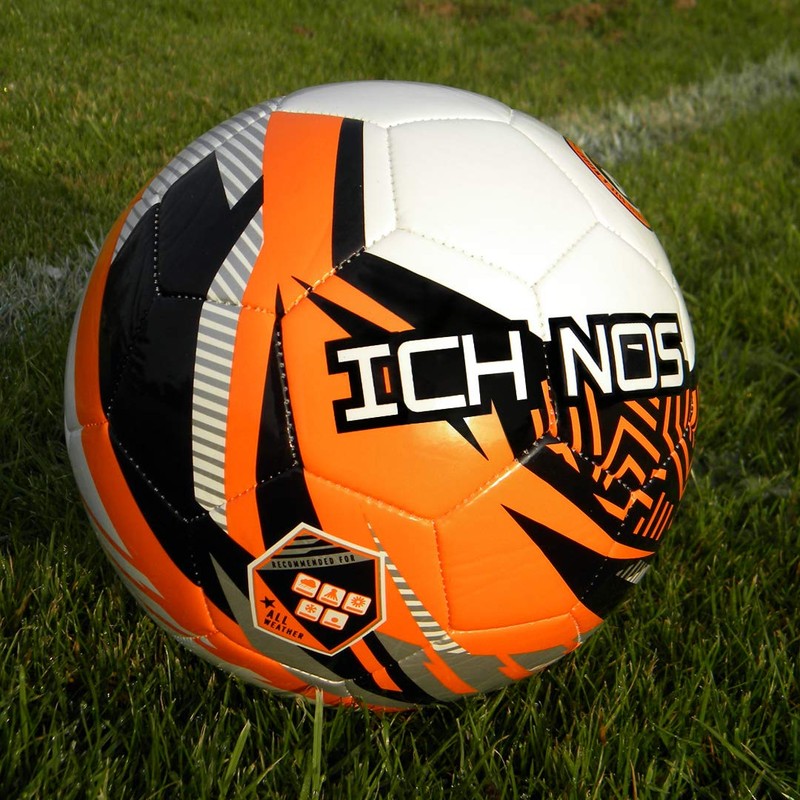ICHNOS Snazzer Junior size football ball (White, Orange, Black, Silver,