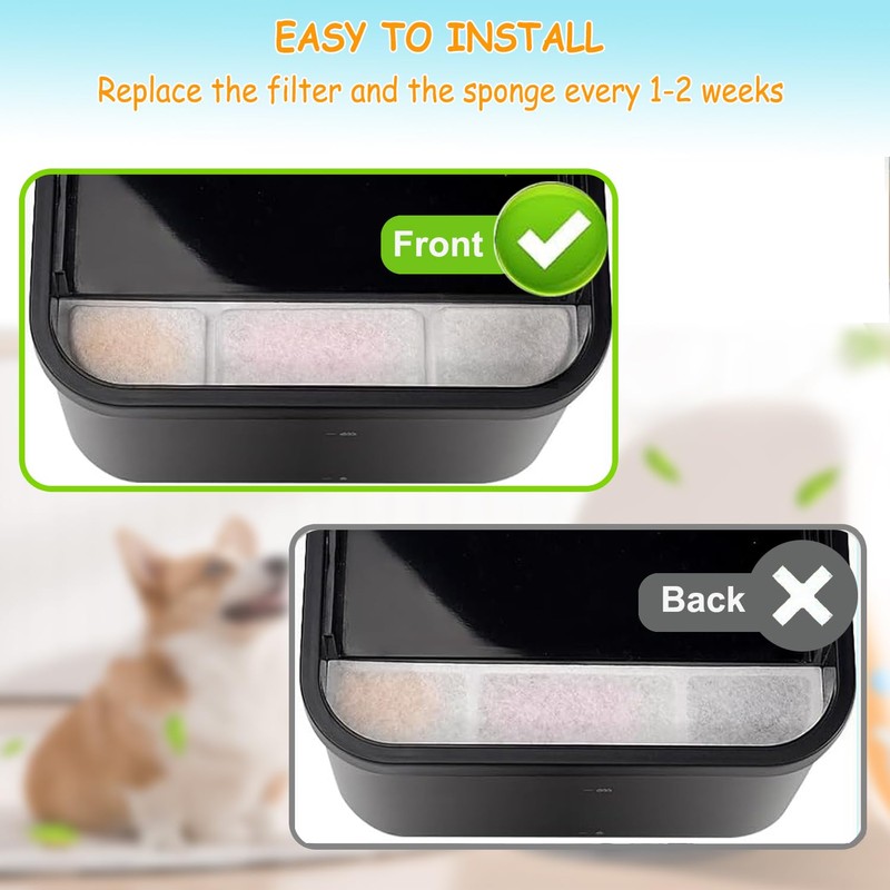 16 Packs Replacement Filters Compatible with Downy Paws Cat Water