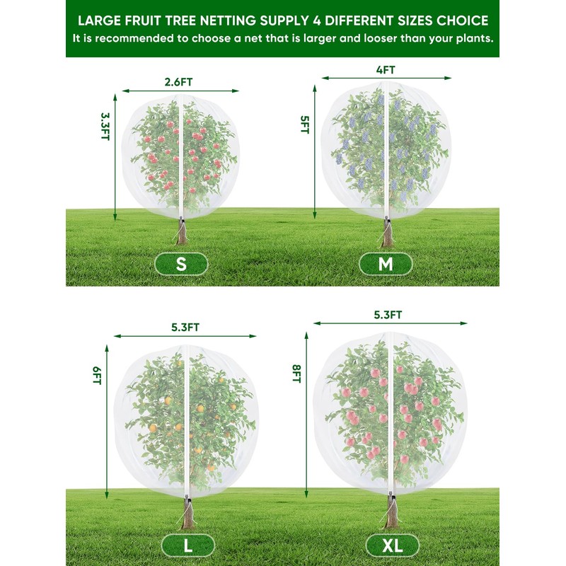 Fruit Tree Netting for Cicadas - with Zipper 2 Pcs