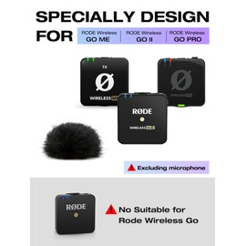 SUNMON Furry Pop Filter, Microphone Windscreen Compatible with Rode Wireless GO II, Wireless ME, Wireless PRO, Professional Wireless Mic Wind Muff for Reduce Wind Noise Improve Sound Quality (4 Pack)