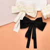 Satin Hair Bows for Women Girls Black White Silky Bows