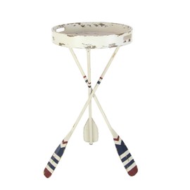 Deco 79 Accent Table, 16" L x 16" W x 30" H, White