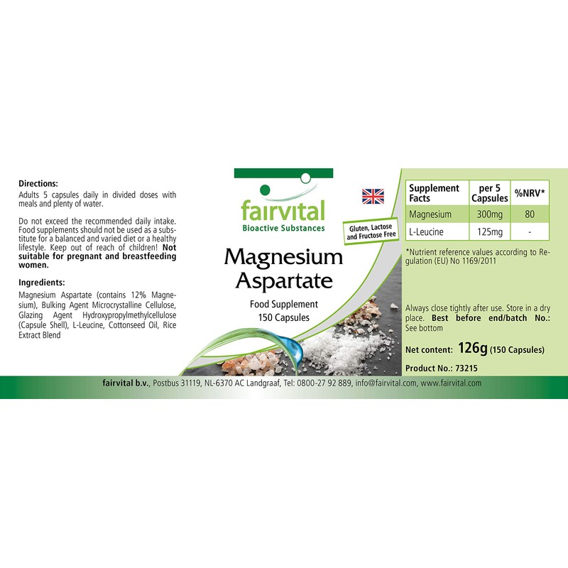 Fairvital | Magnesiumaspartat Kapseln - VEGAN - 150 Kapseln -