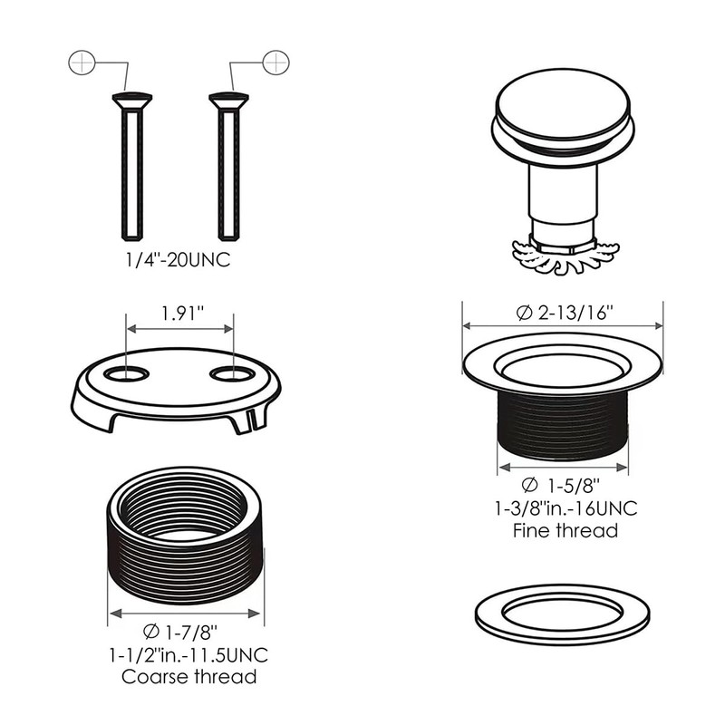 Yaseingoo Brushed Brass Bathtub Drain Stopper and Overflow Kit, Solid