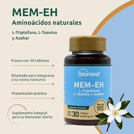 Biomiral Mem-Eh L-Teanina y L-Triptofano, 30 Tabletas