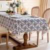 Aeici Floral Table Cloths Blue Wedding Table Cloth Linen Tablecloth