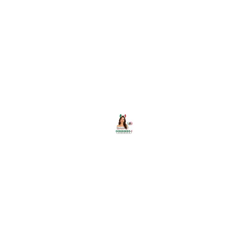 Set De 10 Diademas Con Moño De Bandera De México