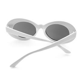 Long Keeper Retro Sunglasses Unisex – Vintage Oval Sunglasses Clout Goggles Retro White Gogy Glasses for Women Men - Kurt Cobain
