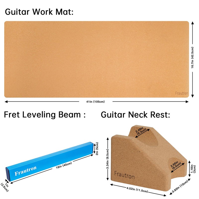 Frautron Guitar Work Mat Kit, Fret Leveling Beam Kit, Luthier