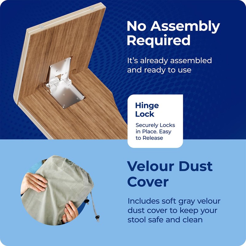 Squatty Potty Oslo Teak Folding Toilet Stool – Compact, Stylish,