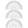 Protractor Set 3pcs,180° Clear Plastic Angle Measurement Tool,for Students, Teachers,