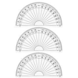 Protractor Set 3pcs,180° Clear Plastic Angle Measurement Tool,for Students, Teachers, Engineers,and Designers,Lightweight and Transparent Design for Easy Reading,Accurate Angle Measurement(10.2cm)