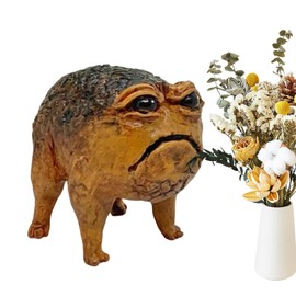 Ugly Toad Figure, Home Rain Frog Decor Sculpture, Resin Fun Novelty Animals Outdoor Garden Decor for Garden Bathroom Bookshelf