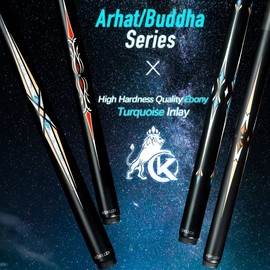 KONLLEN Snooker Cue Carbon Fiber Cue Hand-Made Inlay Billiard Cue with 10.2mm Tip Snooker Cue Stick Kit (Including Extension Cue Case Pool cue tip and Pool cue Cleaner)