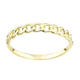 Old English Jewellers 9ct Yellow Gold Chain Link Ring size J K L M N O P Q R S (R)