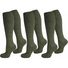normani 3 Pairs of German Armed Forces Boot Socks with Terry Cloth Sole and High Wool Content Olive Size 43-46