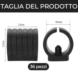 36 Pieces U-Shaped Chair Leg Protectors for Furniture Pipes, Tube Pads for Chairs and Soft Non-Slip Clamps to Protect Furniture for Floors Prevent Scratches (19mm Black)