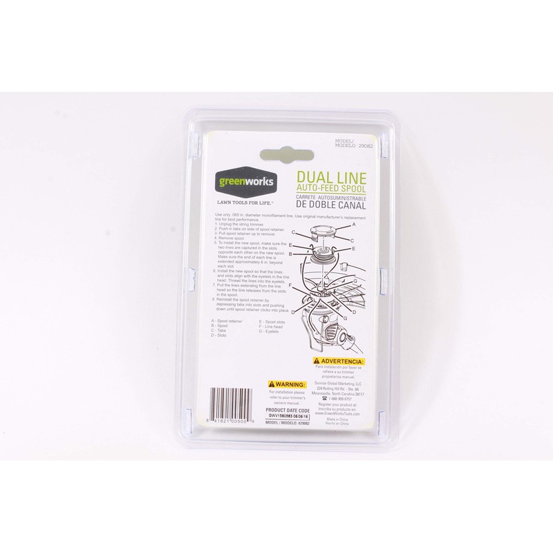 Greenworks 0.065" Dual Line Replacement String Trimmer Line Spool