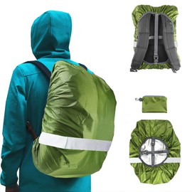 Frelaxy Hi-Visibility Backpack Rain Cover with Reflective Strip 100% Waterproof for Hiking, Camping, Biking, Traveling