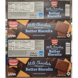 Bentons Milk Chocolate Flavored Butter Biscuits 4.4oz 125g (Four Boxes)