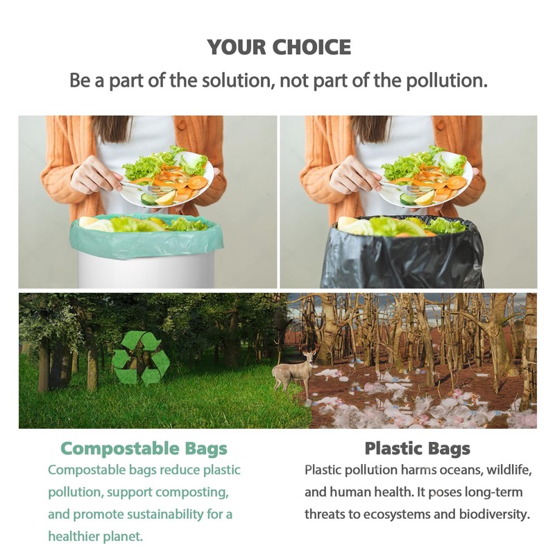 Biodegradable 8 Gallon Trash Bags, AYOTEE Garbage Bags 8 gallon,