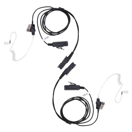 LEIMAXTE XPR 3500e 3300e Earpiece for Motorola Radio XPR3500 XPR3000 XPR3300 with Mic PTT XPR 3300 3500 3300e 3500e Walkie Talkie Headset Security Acoustic Tube Surveillance Headphone (2 PCS)