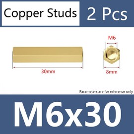 ORANXIN M6 x 30 mm 2 Pcs Double Brass Standoffs Screws Hex Spacers Female Thread Nuts PCB Motherboard Copper Computer Spacer